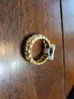 Gold Tone Clear & Yellow Crystals Band Ring Size 8 — photo 3