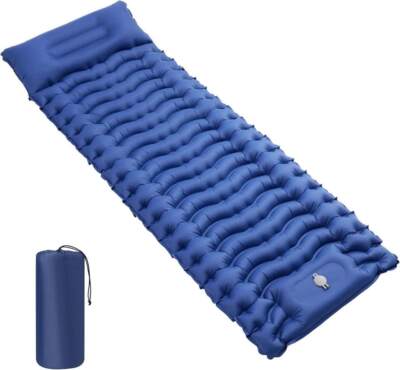 Built-in Camping Sleeping Pad Inflatable Sleeping Mat with Pillow Foot Pump Camp