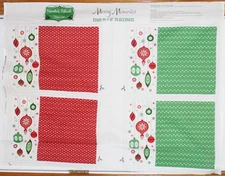 Christmas Merry Memories Santa's Stash Four Placemats Quilt Panel   SALE