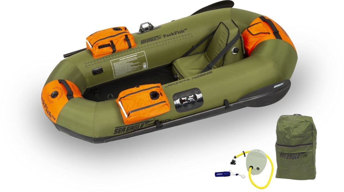Sea Eagle PackFish Deluxe Inflatable Angler Kayak - Green for sale