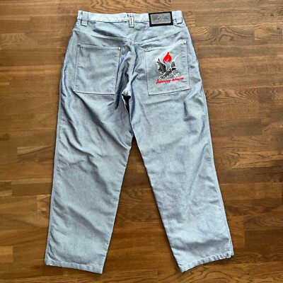 Vintage 90s-00s Johnny Blaze Shiny Silver Baggy Jeans Eagle