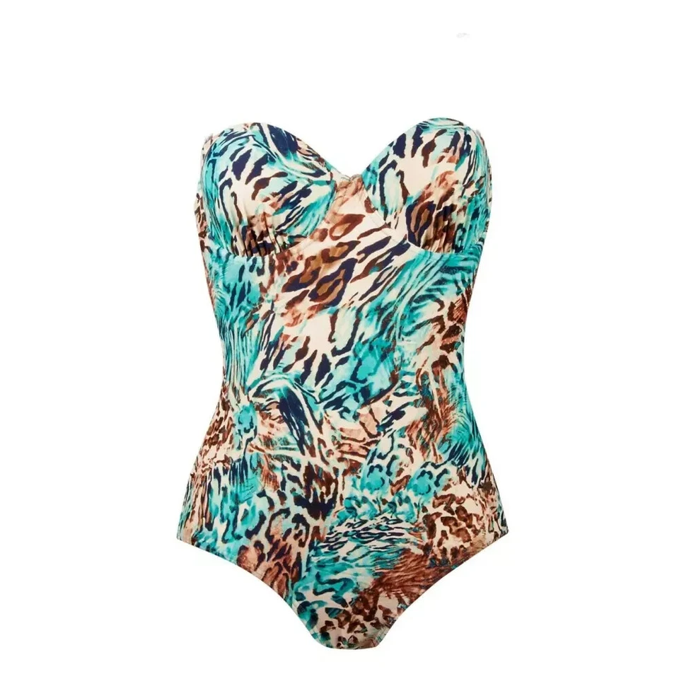 Купальник Naturana без бретелек купальный костюм 32B многофункциональный с подкладкой синий - Изображение 4 из 4