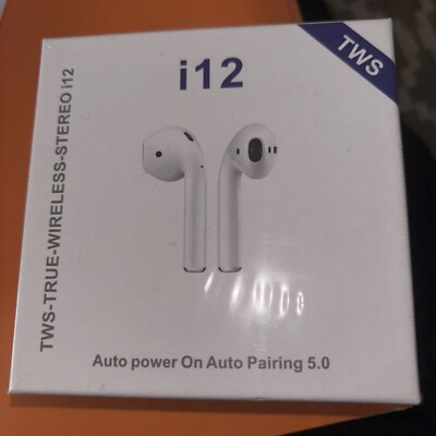 TWS True Wireless Stereo i12 Earbuds White Auto Pairing 5.0 Auto Power On