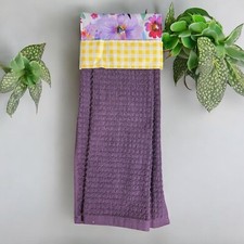 Floral - Handmade  No Fall  Hanging Kitchen Dish Hand Towel - 100 Cotton