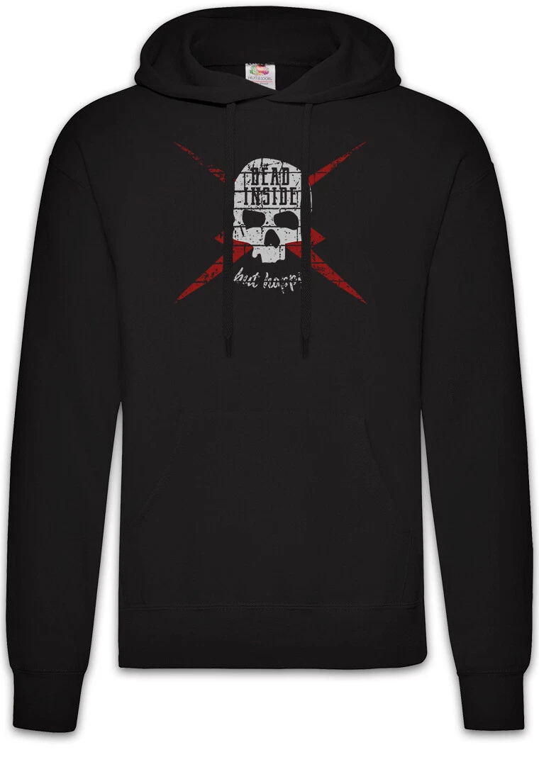 Dead Inside But Happy Skull Hoodie Pullover Skull Death Rock Oldschool