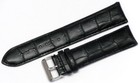 Watch Band Black Genuine Leather Alligator Grain Padded 18,20,22,24mm XXL