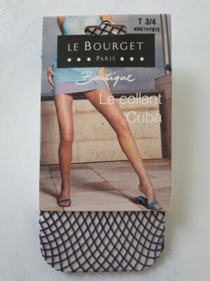 0908 Collant fantaisie Le BOURGET le collant BAHAMAS Taille 3/4 résille AQUA