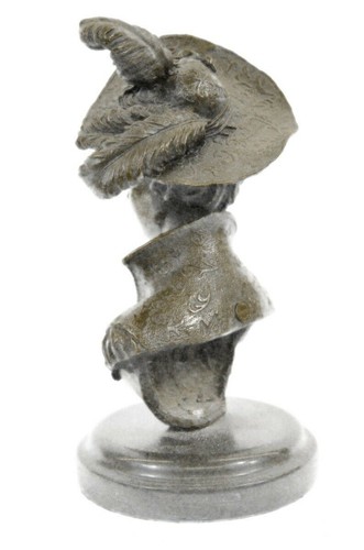 Erotic Sensual Nude Female Woman Bust Signed Bronze Marble Statue Sculpture Art - Picture 3 of 10