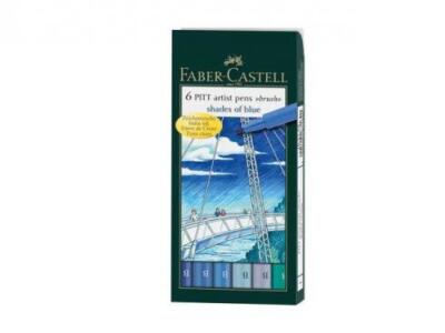Faber-Castell PITT Artist Pen Brush - 6er Set - Shades of Blue