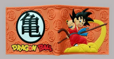 DRAGON BALL Orange Text Figure Rubber BiFold Wallet W/Coin Holder