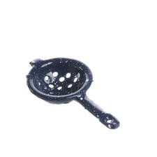 Factory Direct Craft Dollhouse Miniature Blue Speckled Strainer 6 Pieces