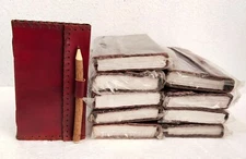 9X5"Leather Notebook Journal Blank paper Travel Diary with Neem pencil Lot of 10