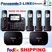 PANASONIC KX-TG9542B 2-LINE PHONE LINK2CELL MUSIC ON HOLD 4 CORDLESS 2 REPEATERS