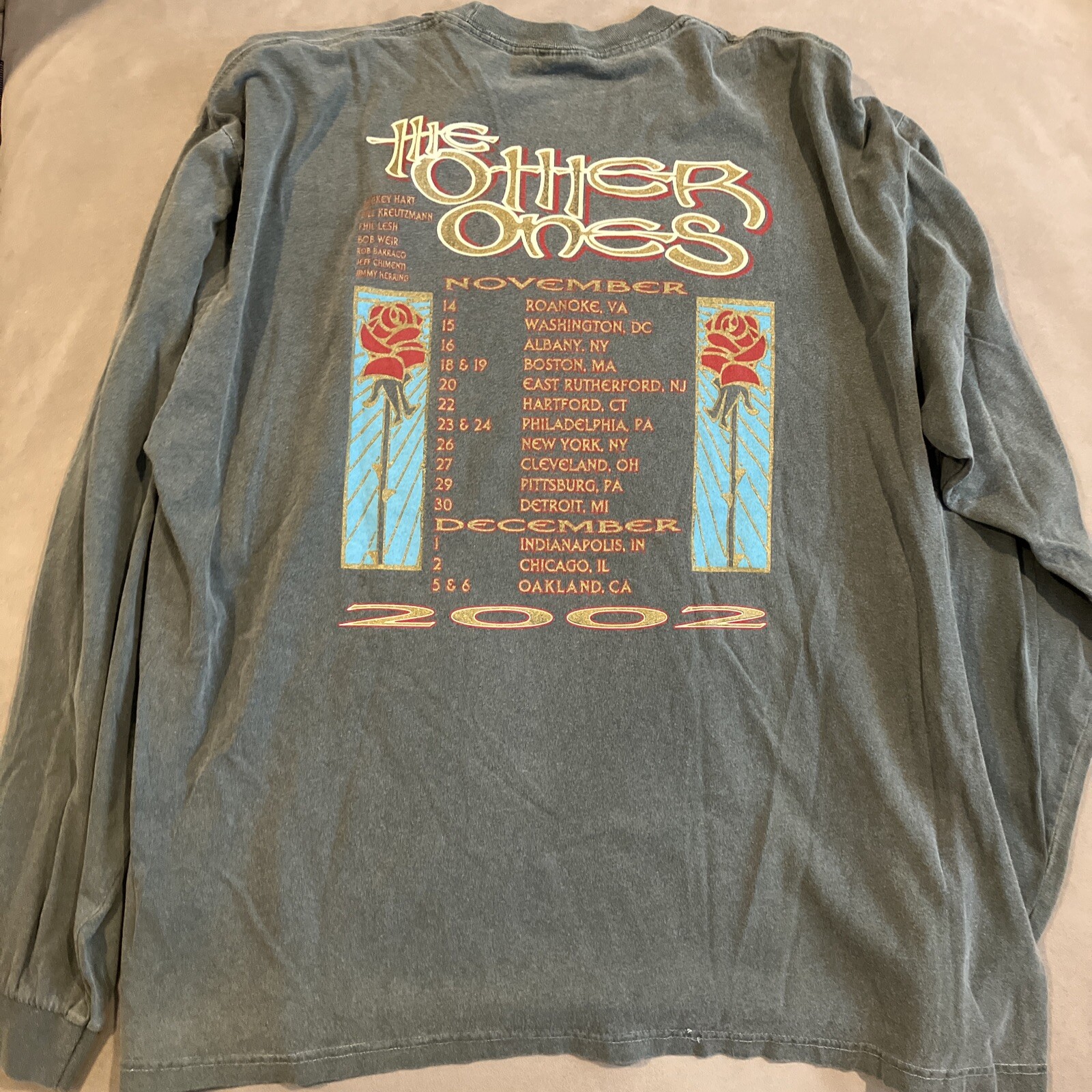 ALTRA RARA THE OTHER ONE 2002 WINTER TOUR GRATEFUL DEAD T SHIRT MANICHE LUNGHE XL