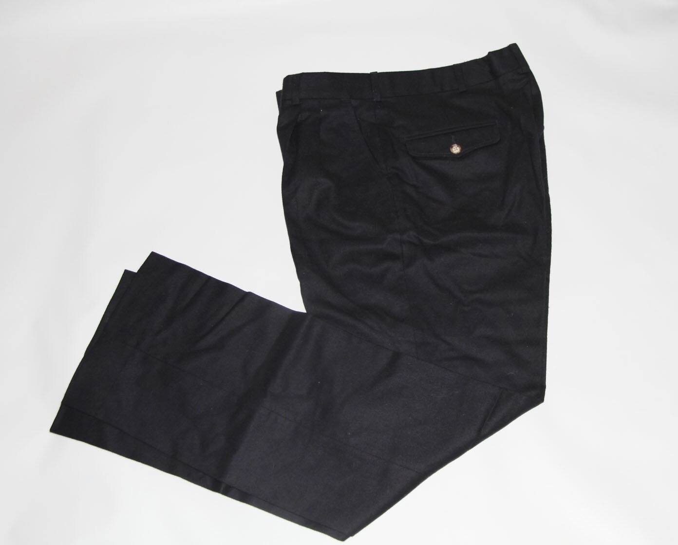 SAINT LAURENT YSL Boston Company Pantaloni Re Union 100% lana rustici grigio nero TG: 32 32 33 22