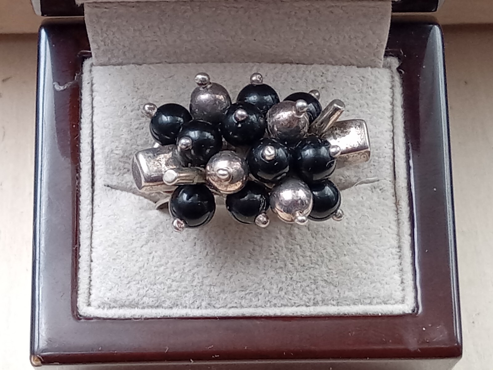 Statement Artisan Made Sterling Silver Ring w. Sp… - image 1