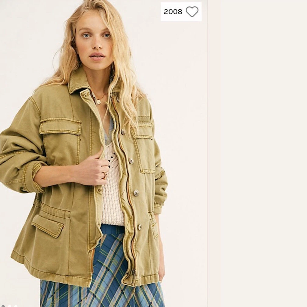Free People NWT We The Free Seize The Day Military Jacket Army XLarge XL New