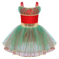 Kids Girls Mrs Miss Santa Claus Role Play Dress Sleeveless Christmas Costume