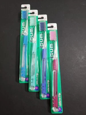 6 x Butler GUM 471 (Discontinued) Microtip Compact Soft Toothbrush (4 rows)