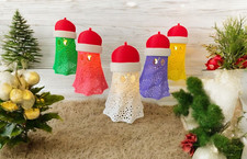 Christmas decoration 5 pice ghosts different colors with LED lights