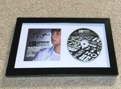 GREYSON CHANCE SIGNED WAITING OUTSIDE THE LINES CD COVER FRAMED SINGER ELLEN
