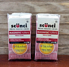 Lot of 2 Scunci Pink Magnetic Rollers Wavy Curls Jumbo 8 Pcs/Pkg NIP 18480-Y