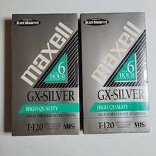 2 Maxell GX-Silver High Quality T-120 6 Hour VHS Video Cassettes NEW SEALED