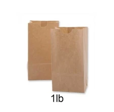 Mini Paper Bags Brown 1lb Brown Paper Bags Bulk Durable Paper Bags (Brown/White)