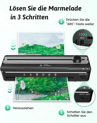 A4 Laminiermaschine \20 Laminierfolien A4 A5 A6 Heiß und Kalt Multifunktionales - Bild 6 von 9