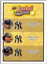 2008 Upper Deck  #188 Alex Rodriguez / Derek Jeter / Robinson Cano