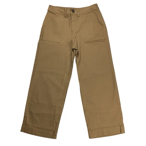 Pantaloni Vans In the Know vita alta gamba larga crop chino kaki marrone donna 26 28X24 5