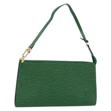 LOUIS VUITTON Epi Pochette Accessoires Pouch Green M52984 LV Auth 69826