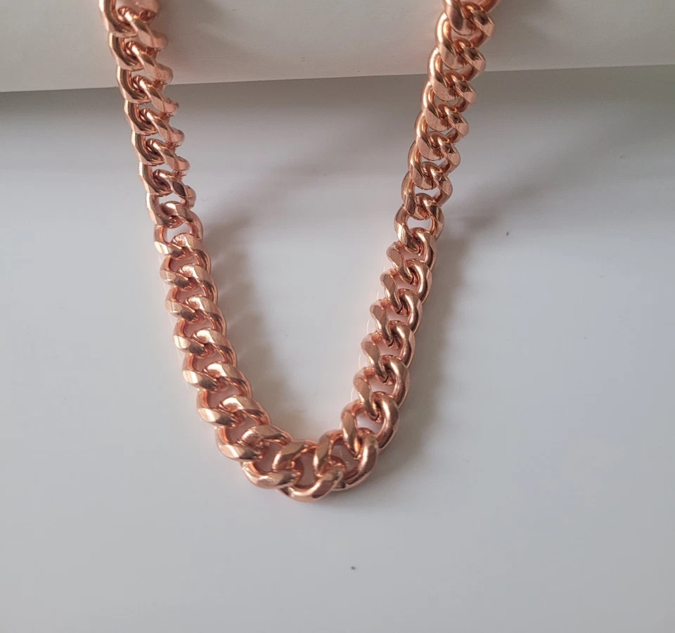 纯纯铜古巴链项链弯链骑手关节炎项链 — 第 3/4 张图片
