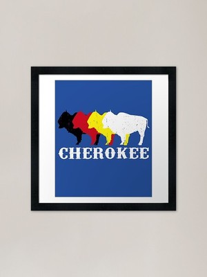 Cherokee Nation Indianer Fra gerahmtes Wandbild Poster Leinwanddruck Bild