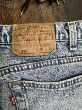 Levi's 550 Men's Vintage Jeans - Acid Wash 80’s- Made In USA - W38 L36- Red Tag