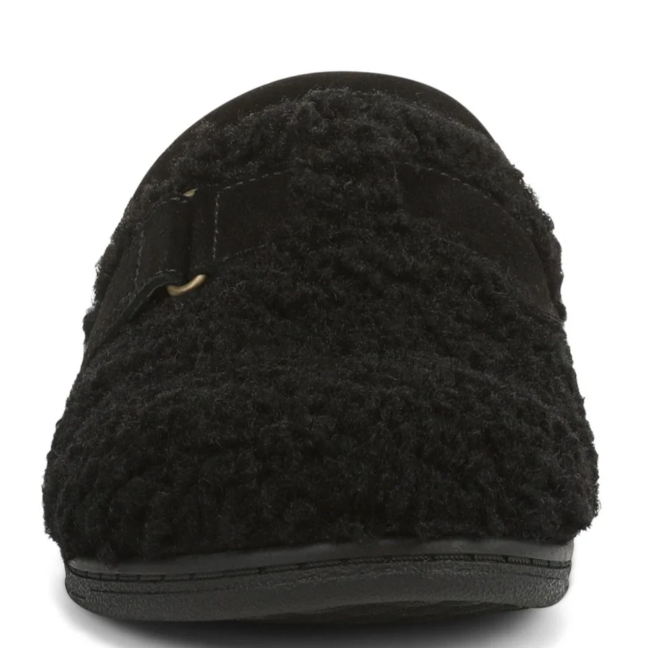 Chinelo tamanco feminino VENDENDO RÁPIDO VIONIC Izzy, preto Shearling - Imagem 2 de 4