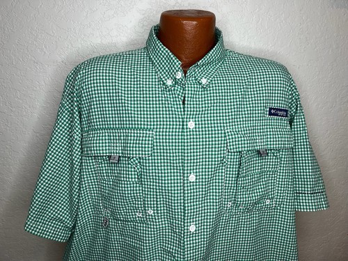 Men's Columbia PFG Omni-Shade S/S Button Down Shirt 2XL XXL Super Bahama - Picture 4 of 6