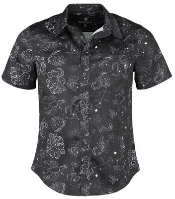 Rockin'gent Kurzarmhemd Herren Zodiac Constellation schwarz