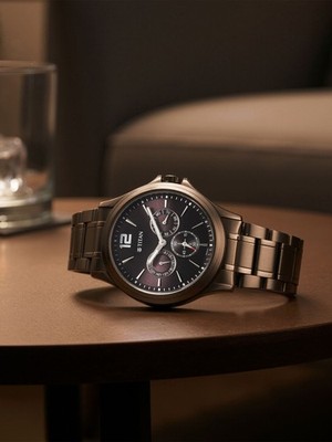 Titan Neo Splash Mens Watch Brown Dial Brown Stainless Steel Strap