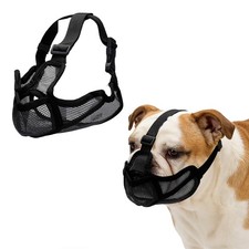 Short Snout Dog Muzzles, Adjustable Mouth Cover for Dogs  M, Black 