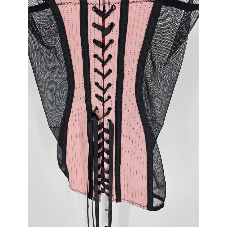 Vintage Shirley of Hollywood Womens Sz 32 Lace Back Corset Nightgown Nightie - Image 4 of 4