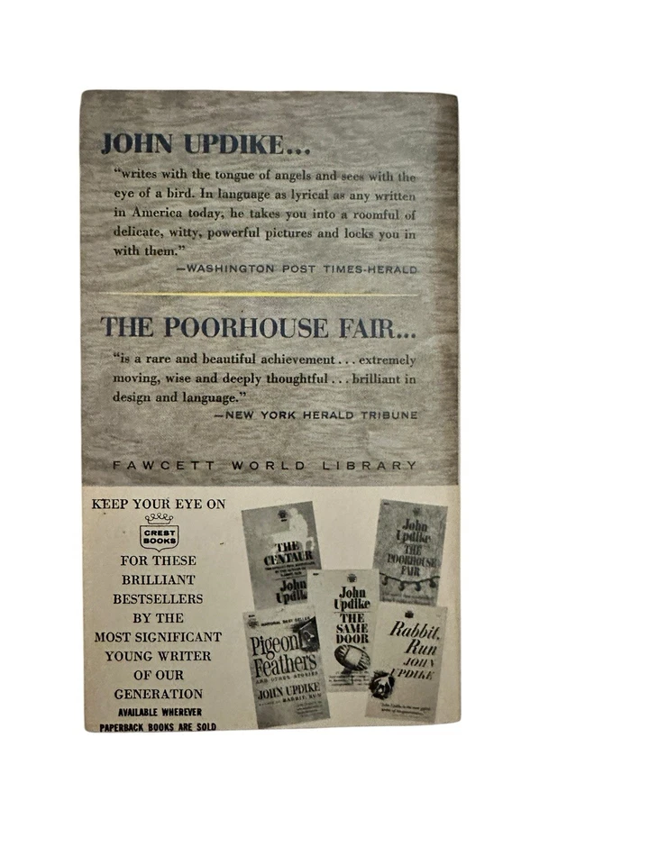 Винтажная книга в мягкой обложке The Poorhouse Fair от John Updike 1958 - Изображение 2 из 2