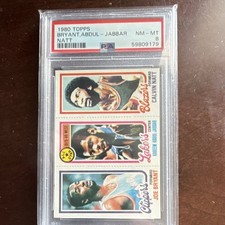 Topps 1980-81 Kareem Abdul-Jabbar Calvin Natt Joe Bryant Rookie PSA 8 #200-8-217