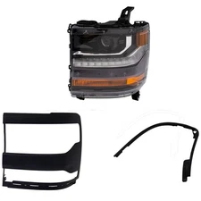 Driver Side HID Headlight For Chevrolet Silverado 1500 2016-2018 w/ Bulb(s) CAPA