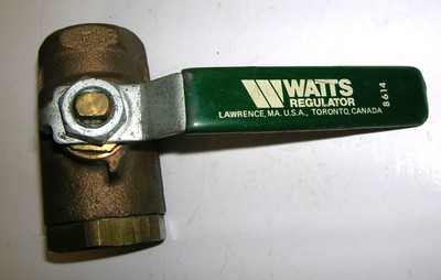 Ball Valve 600 WOG Brass Lever Handle QUALITY #8614 Watts Regulator 1 Inch NPT 