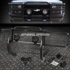 Black Brush Grille Guardround Smoke Fog Light For 88-99 Ck C10 Suburban Tahoe