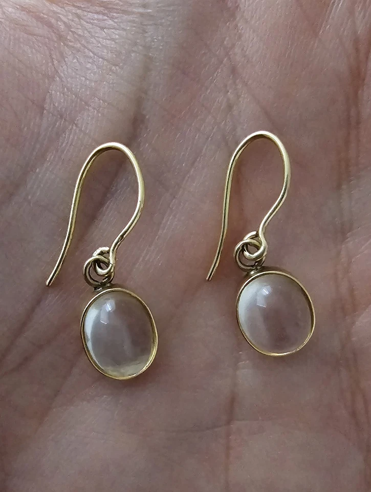 Ohrringe aus Gelbgold 750 mit Mondstein - Bild 3 von 4