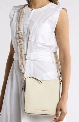 New Marc Jacobs Drifter Swingpack Crossbody Leather Bag Marshmallow
