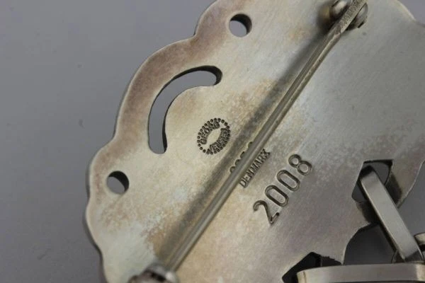 Broche Georg Jensen Plata de Ley del Año 2008 COLECCIÓN PATRIMONIO con Ágata Foto 4 de 4