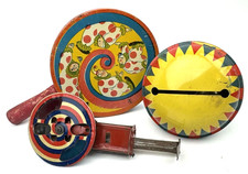 Vintage T Cohn Toy Noise Maker Lot Clowns Circus Bell Tin Spinner USA